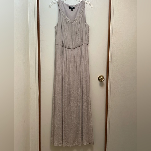AGB Dresses & Skirts - A line maxi dress, nude in color. AGB size large made for tall women. Used.